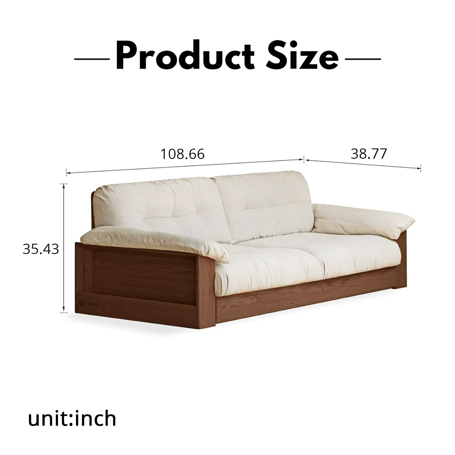 All-Solid Wood Storage Sofa – Modern Minimalist Oak Row Sofa for Small Living Rooms