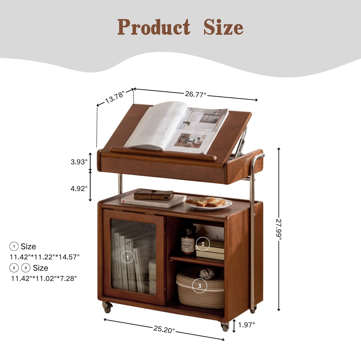 100% Solid Wood Storage Cabinet (Walnut)