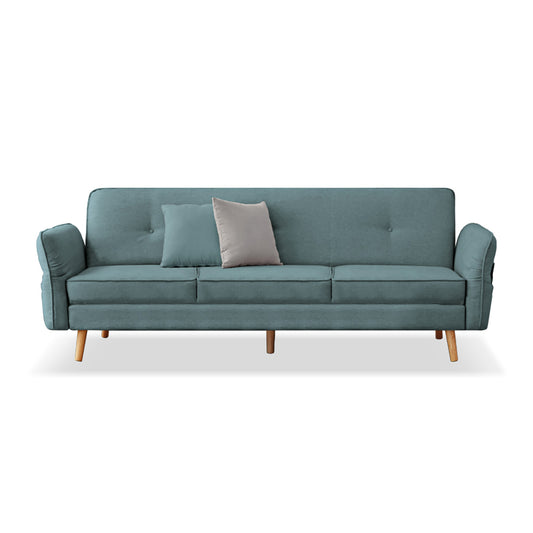 Scandinavian 3-Seater Sofa Bed - Space-Saving Foldable Design with Washable Linen & Solid Wood Frame