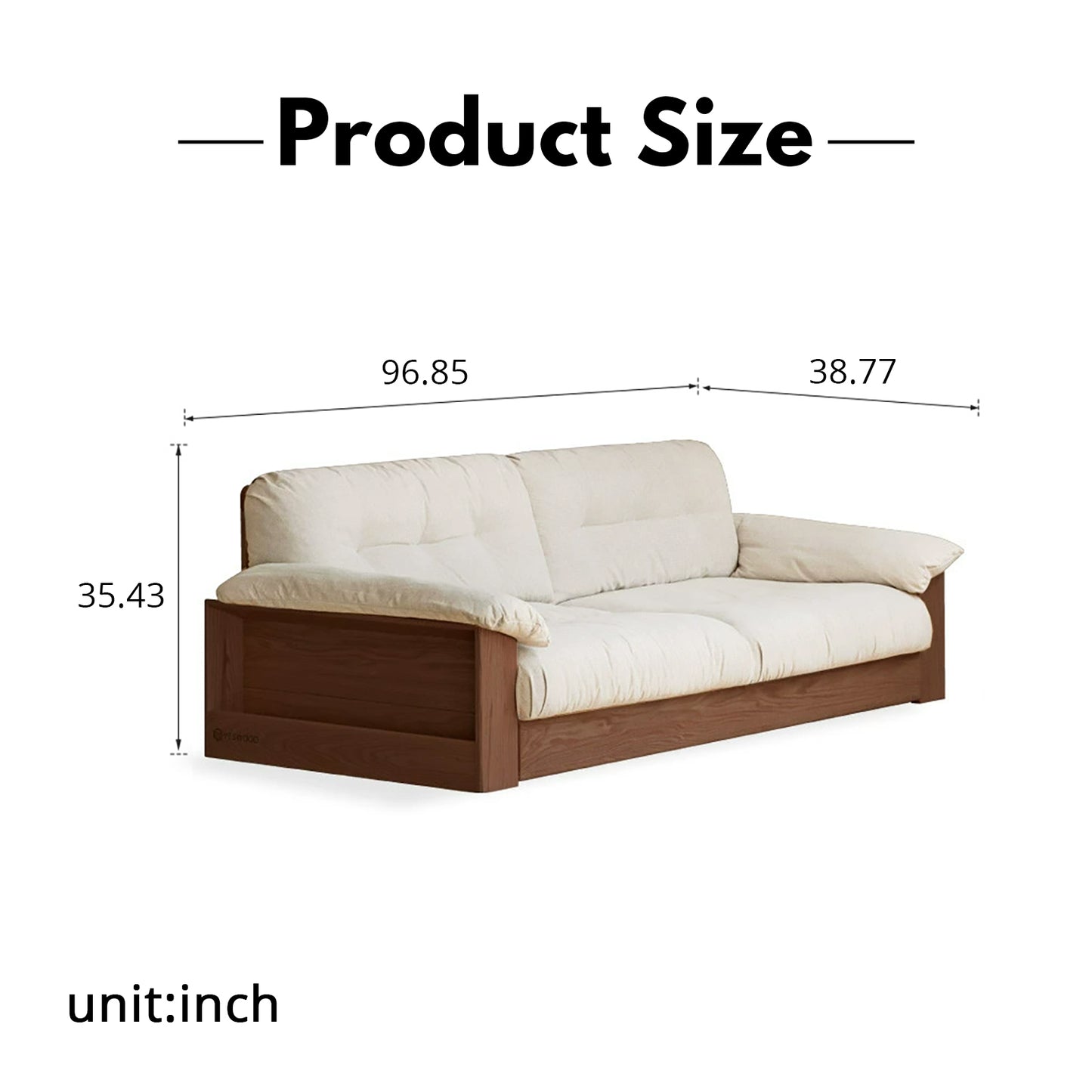 All-Solid Wood Storage Sofa – Modern Minimalist Oak Row Sofa for Small Living Rooms