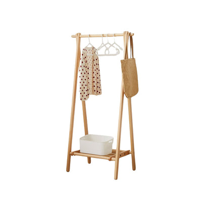 100% Solid Wood Floor Standing Drying Rack Standing Towel Rack Natural Color (37.4"/25.6")