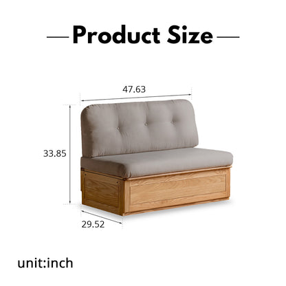 Oak Storage Bench Sofa - Space-Saving Design with 7 Cu.Ft Hidden Compartment