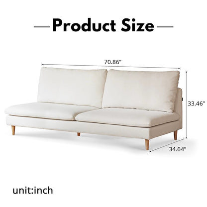 Arm-Free Fabric Sofa for Small Spaces – Two-Seater for Living Room, Balcony, and Leisure Use