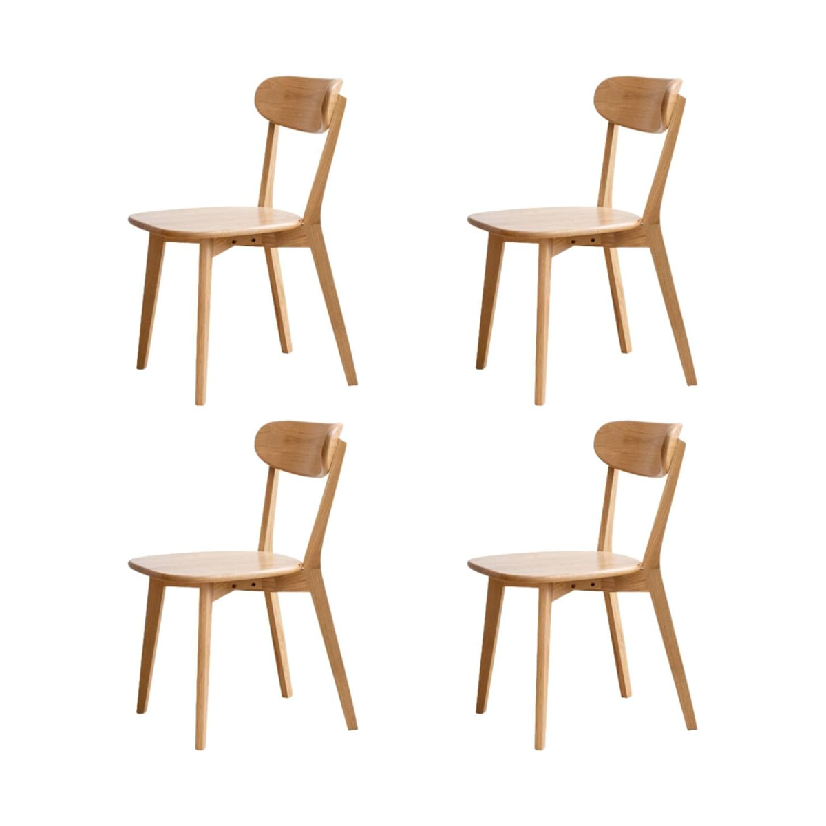 100% Solid Oak Wood Dining Chairs Kitchen Chairs Natural Color Study Chair (1PC/2PCS/4PCS)