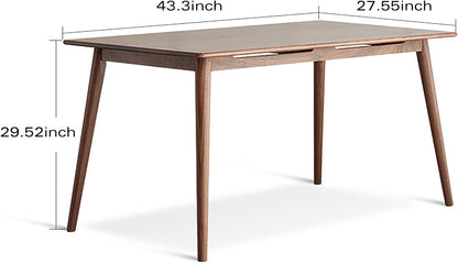 100% Solid Wood Dining Table Small Long Table (Walnut)