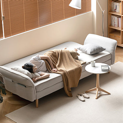 Scandinavian 3-Seater Sofa Bed - Space-Saving Foldable Design with Washable Linen & Solid Wood Frame
