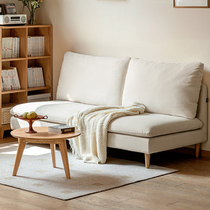 Arm-Free Fabric Sofa for Small Spaces – Two-Seater for Living Room, Balcony, and Leisure Use