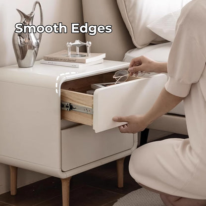 Nightstand/Side Table with Two Drawers (White)-LD