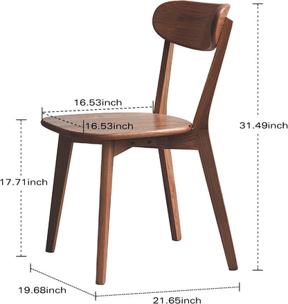 100% Solid Oak Wood Dining Chairs Kitchen Chairs Walnut Color Study Chair (1PC/2PCS/4PCS)