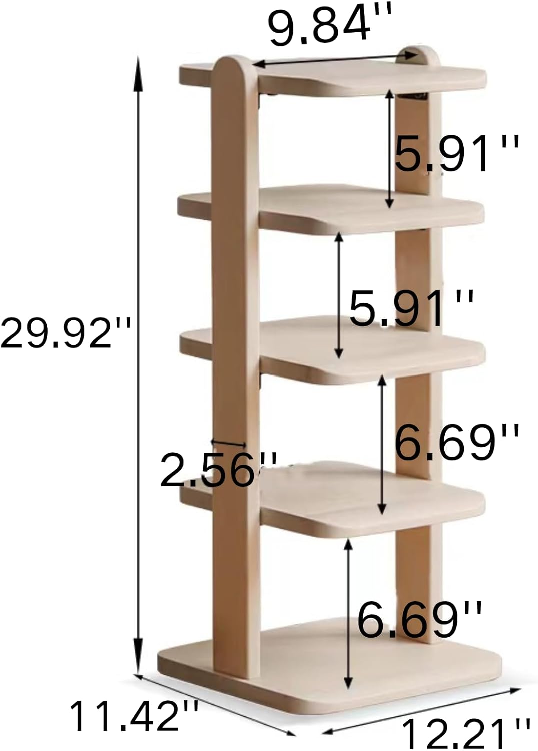 100% Solid Wood Extremely Narrow Shoe Rack and Corner Shoe Rack (29.92 “H )