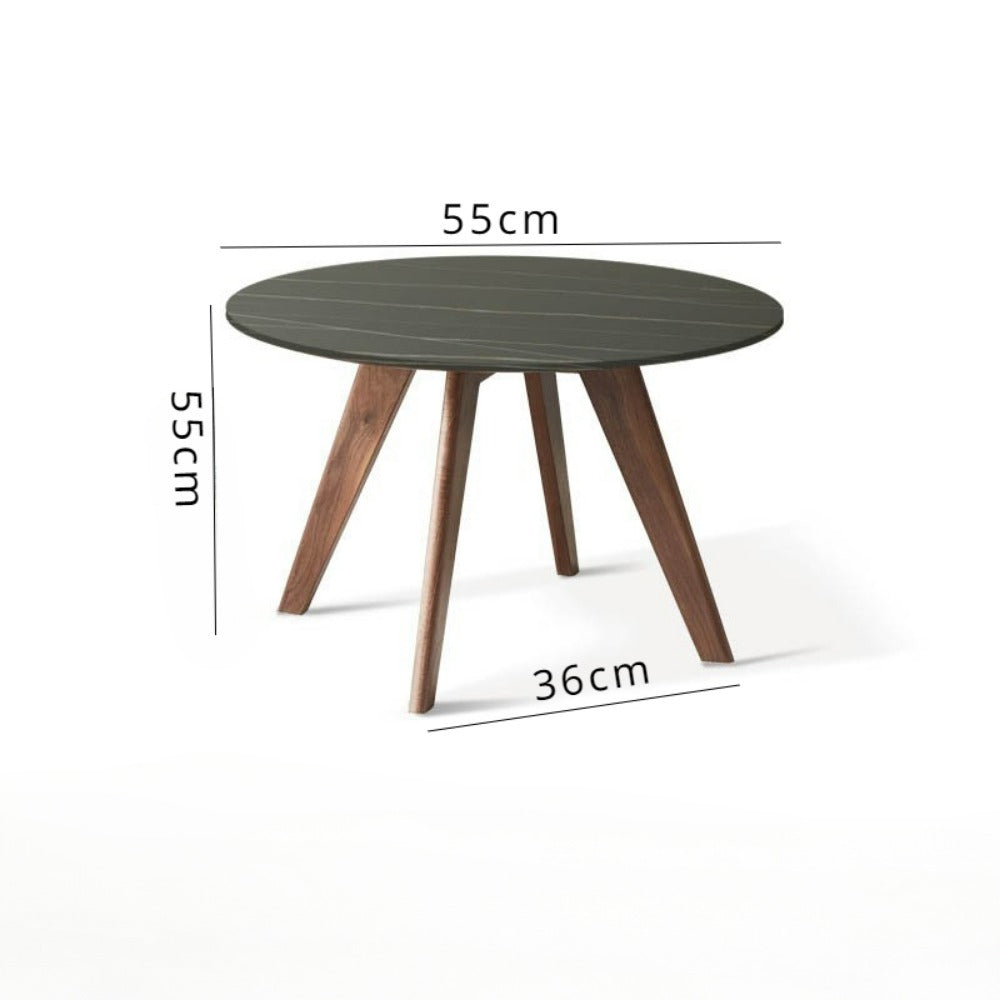 100% Solid Wood Rock Slab Round Coffee Table (21.6"/29.5")