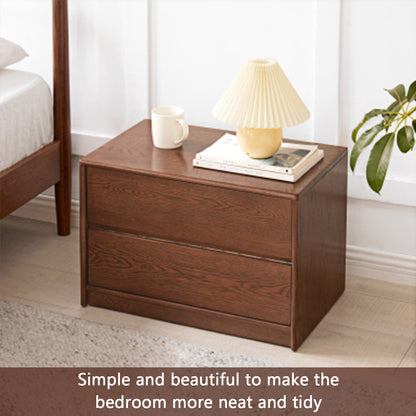 100% Solid Oaken Wood Nightstand (Walnut)