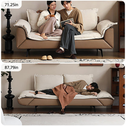Modern Convertible Down Sofa - 180° Rotatable Design with Hypoallergenic Fabric & Solid Wood Frame