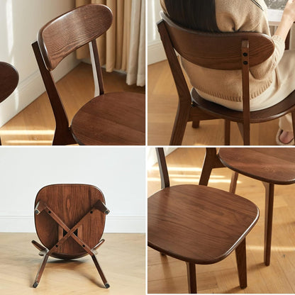 100% Solid Oak Wood Dining Chairs Kitchen Chairs Walnut Color Study Chair (1PC/2PCS/4PCS)