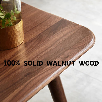 100% Solid Wood Square Dining Table Seats 6 Walnut Color (52.2"/63")