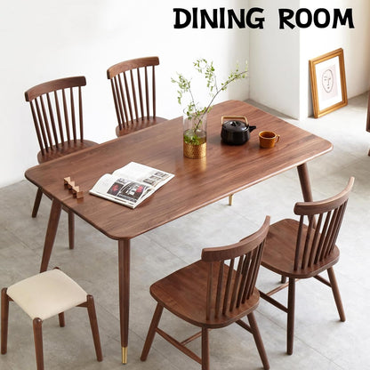 100% Solid Wood Square Dining Table Seats 6 Walnut Color (52.2"/63")