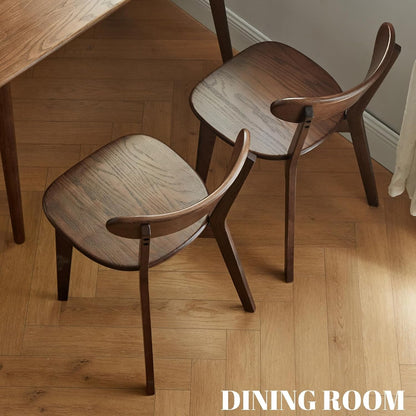 100% Solid Oak Wood Dining Chairs Kitchen Chairs Walnut Color Study Chair (1PC/2PCS/4PCS)