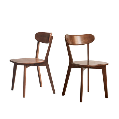 100% Solid Oak Wood Dining Chairs Kitchen Chairs Walnut Color Study Chair (1PC/2PCS/4PCS)