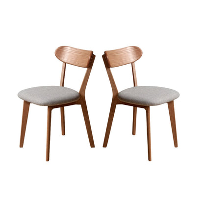 100%Oak Wood Upholstered Dining Chairs,  Oak Wood Kitchen Chairs with Wide Rounded Backrest