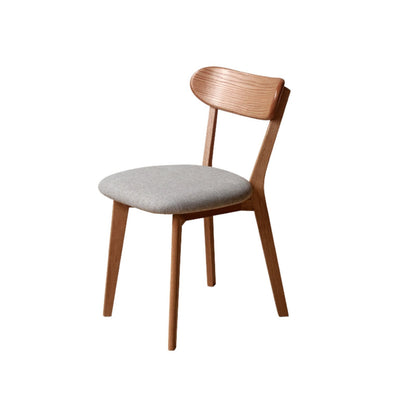 100%Oak Wood Upholstered Dining Chairs,  Oak Wood Kitchen Chairs with Wide Rounded Backrest