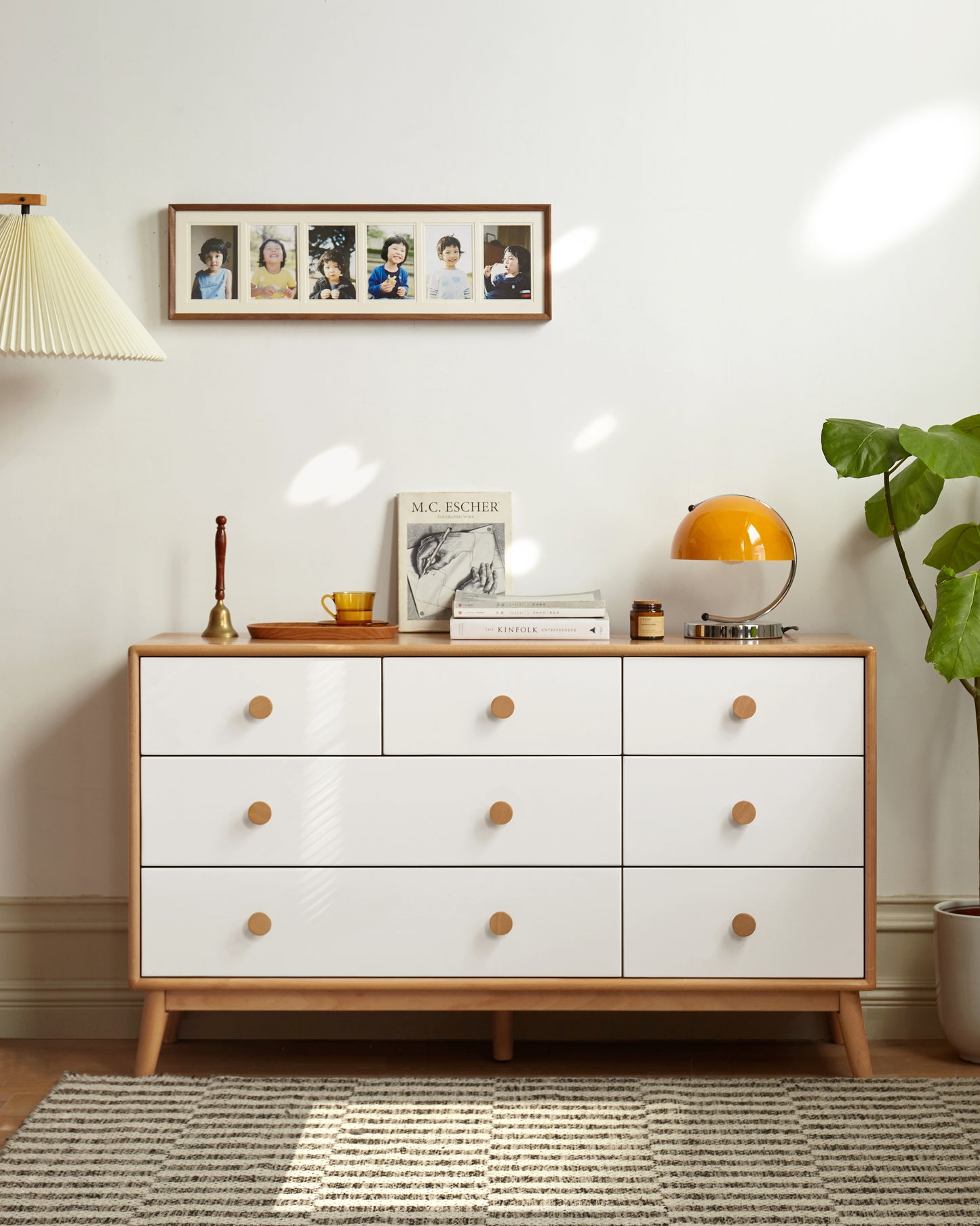 100% Solid Wood Storage Cabinet with 7 Drawers (Natural)