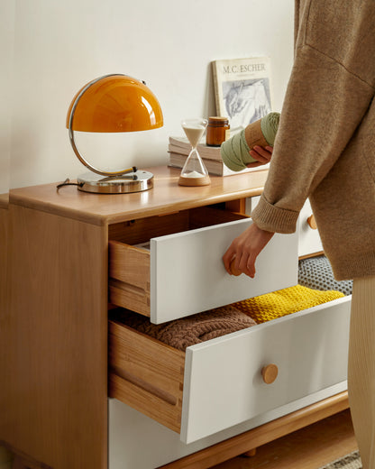 100% Solid Wood Storage Cabinet with 7 Drawers (Natural)