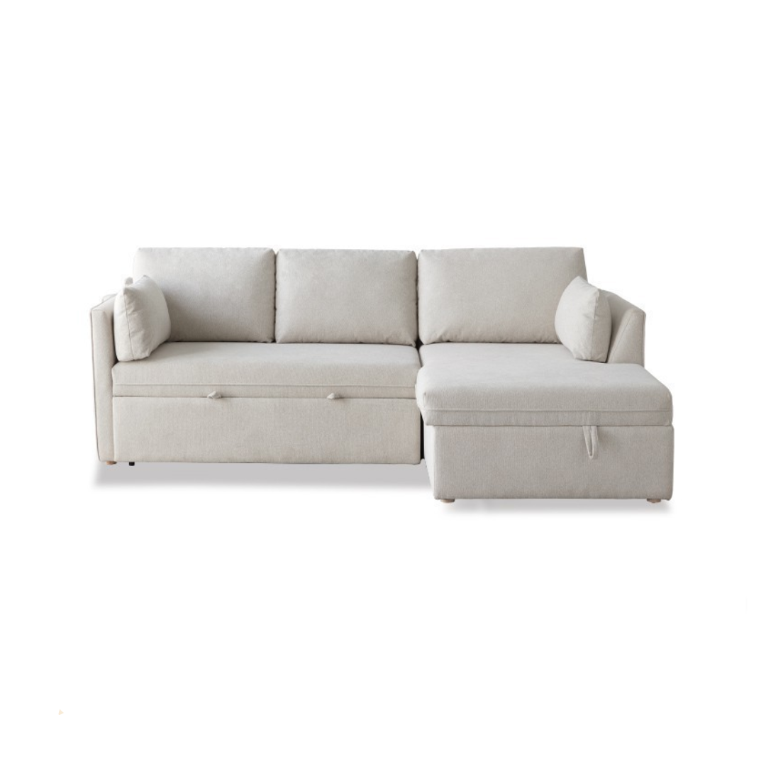 Extendable Sofa Bed with Storage (Light Gray)