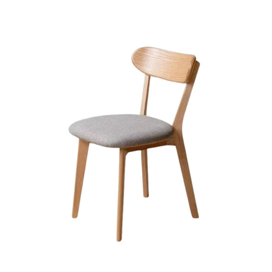 100%Oak Wood Upholstered Dining Chairs,  Oak Wood Kitchen Chairs with Wide Rounded Backrest