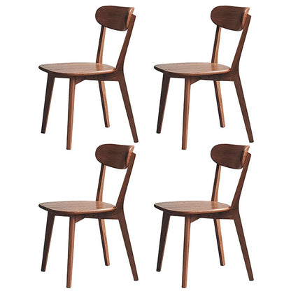 100% Solid Oak Wood Dining Chairs Kitchen Chairs Walnut Color Study Chair (1PC/2PCS/4PCS)