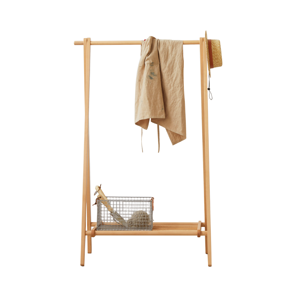 100% Solid Wood Floor Standing Drying Rack Standing Towel Rack Natural Color (37.4"/25.6")