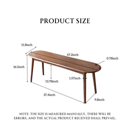 100% Solid Wood Bedroom Bench Slant Leg Bench Natural /Walnut Color（39.4"/ 47.2"）