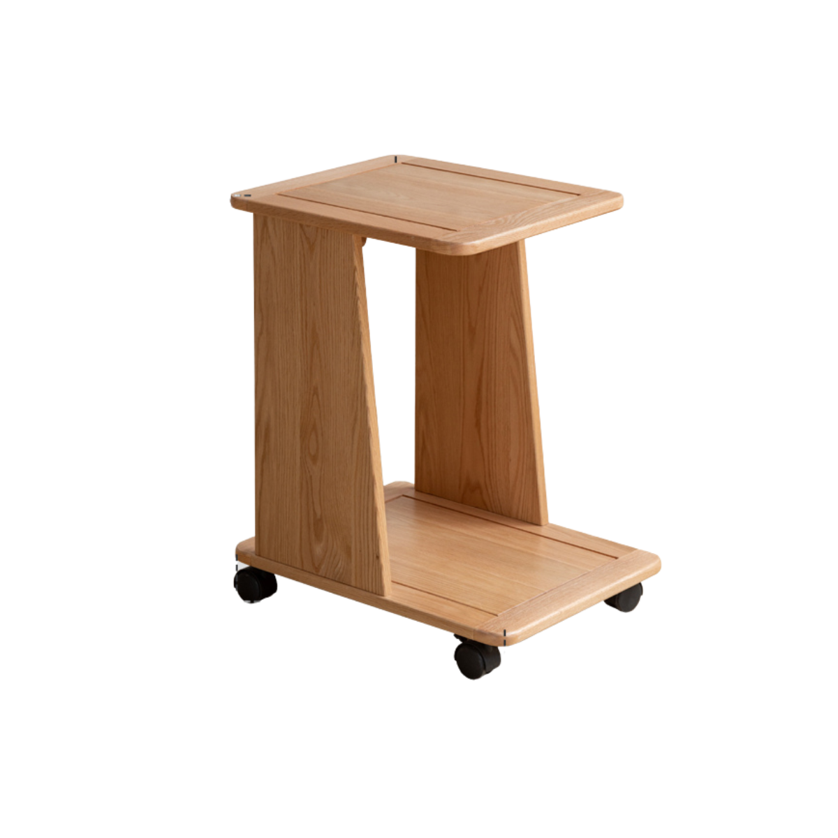 100% Solid Wood Small Space Mobile Shelf/ Side Table (Natural)