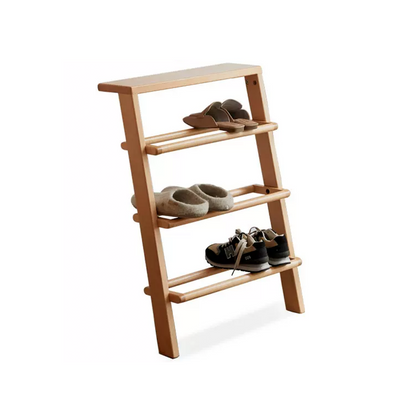 100% Sold Wood Ladder Shape Shoe Rack (Natural)