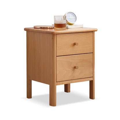 100% Solid Wood Two Drawer Nightstand (Natural)