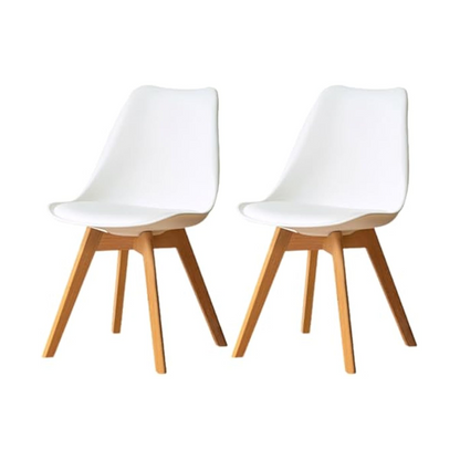 100% Solid Oak Dining Chair Natural & White Color（2PCS）